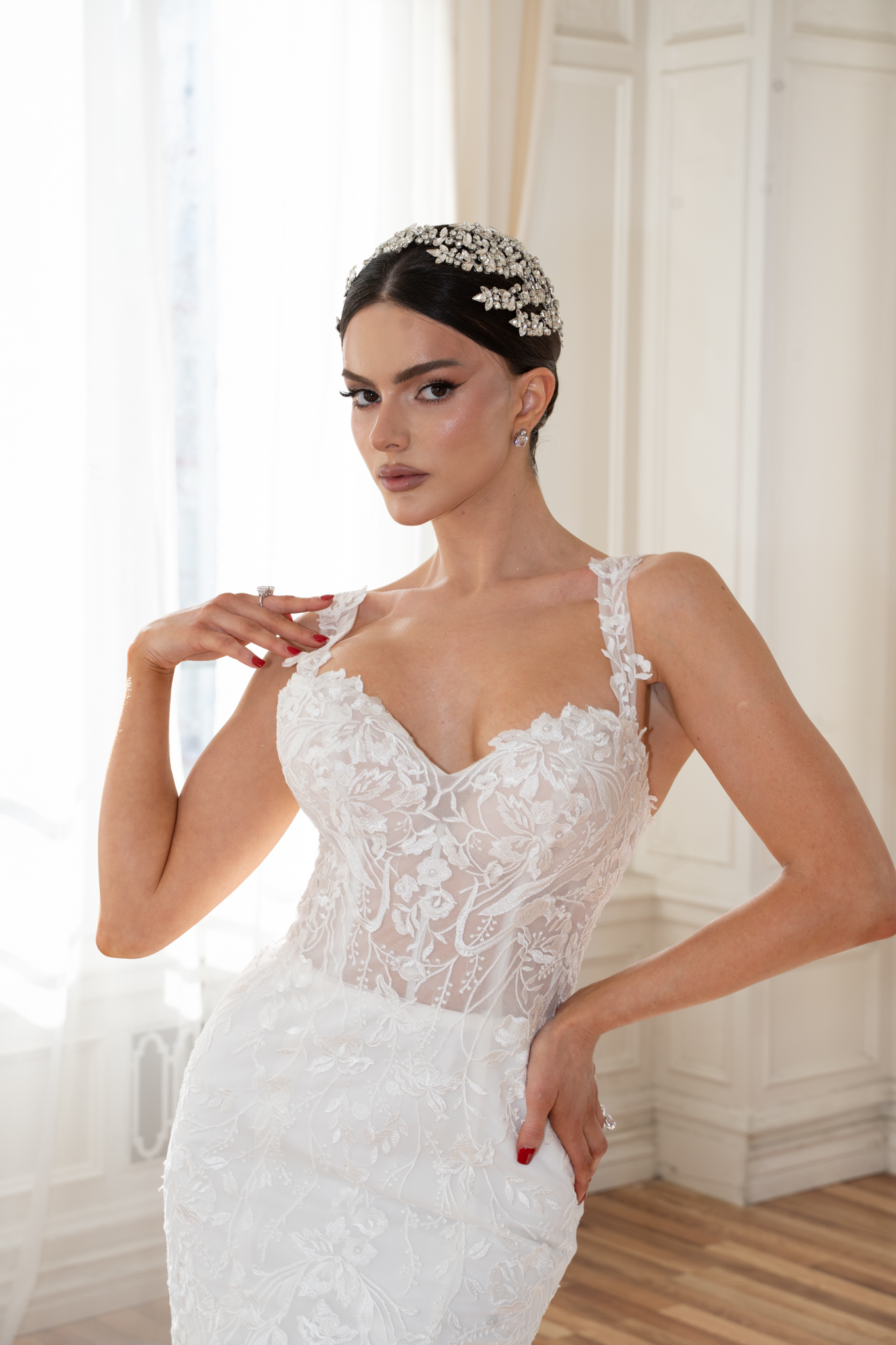 Bridal hairstyle with elegant updo